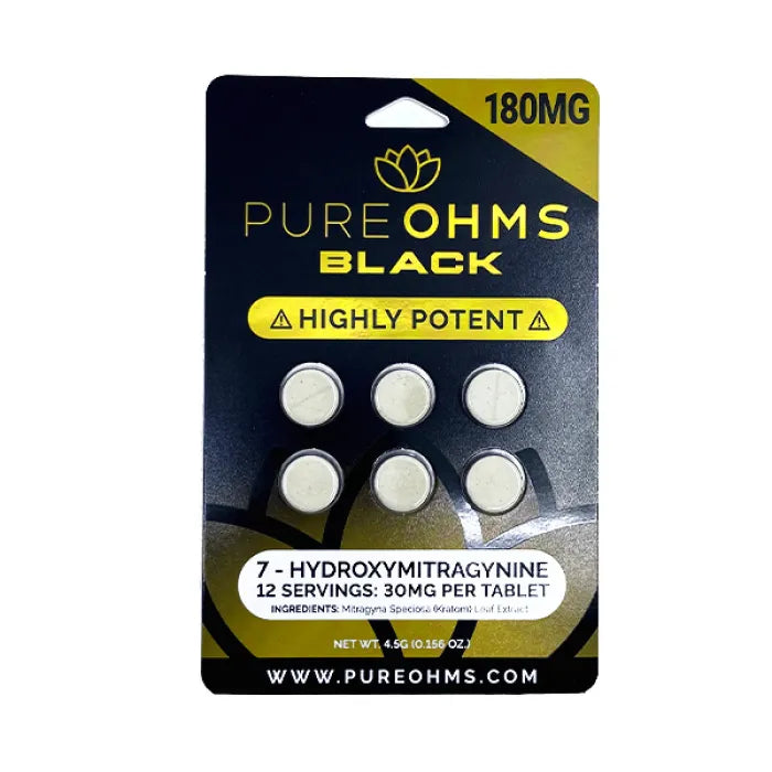 PUREOHMS 7OH TABLETS 30MG 10CT 6PC - BLACK